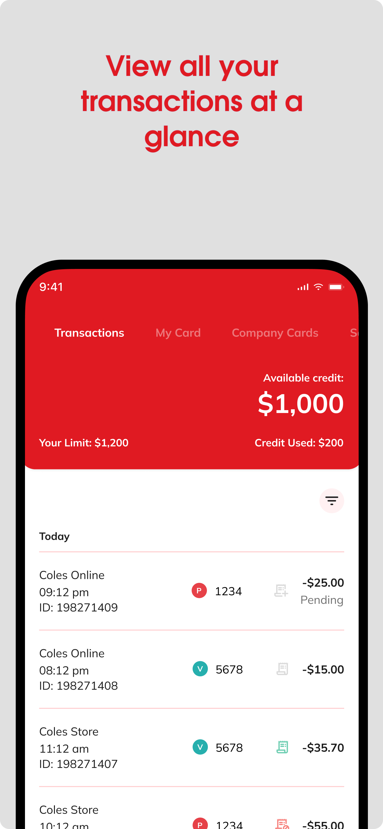 Coles for Business Credit