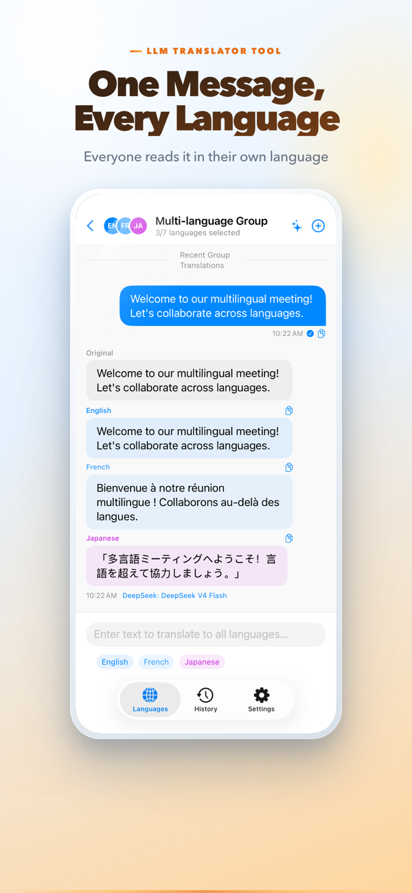 Group translation to multiple languages at once