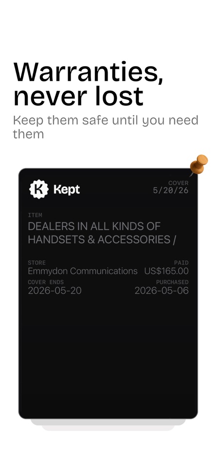 Kept: Warranty Tracker screenshot 3