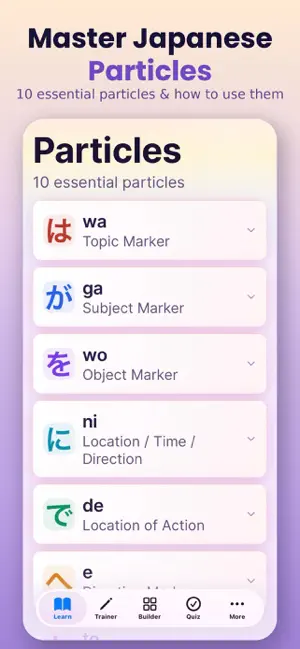 Japanese Particle Trainer screenshot 2