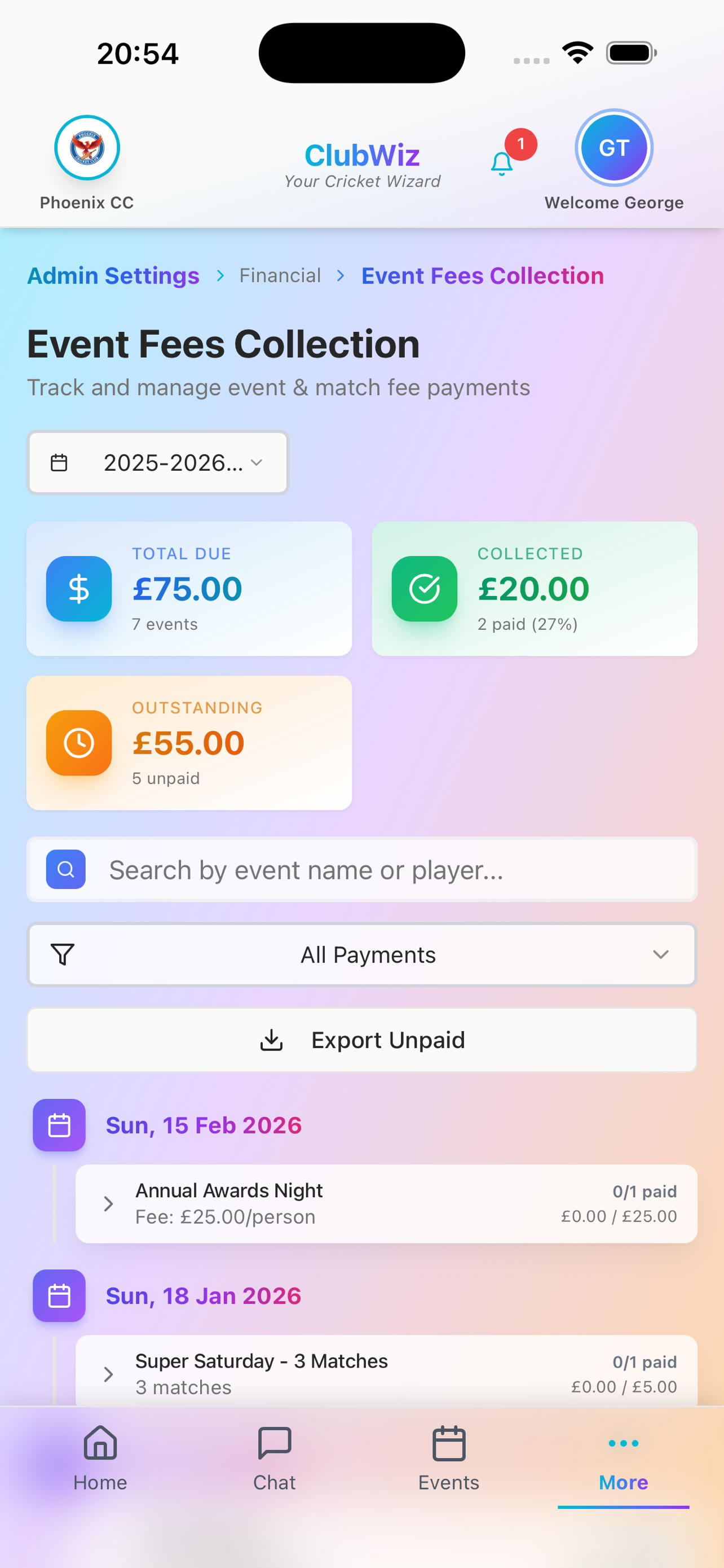 ClubWiz screenshot 9