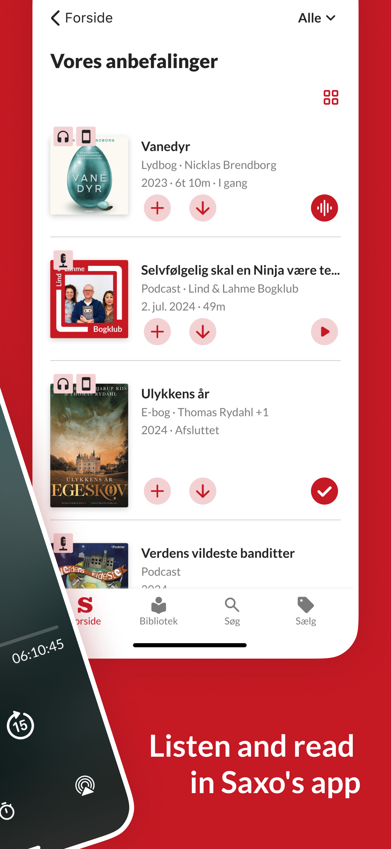 Saxo: Audiobooks & E-books