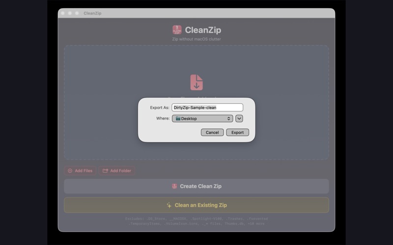 CleanZip screenshot