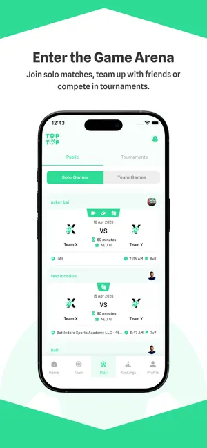 TopTop Football iPhone screenshot 2