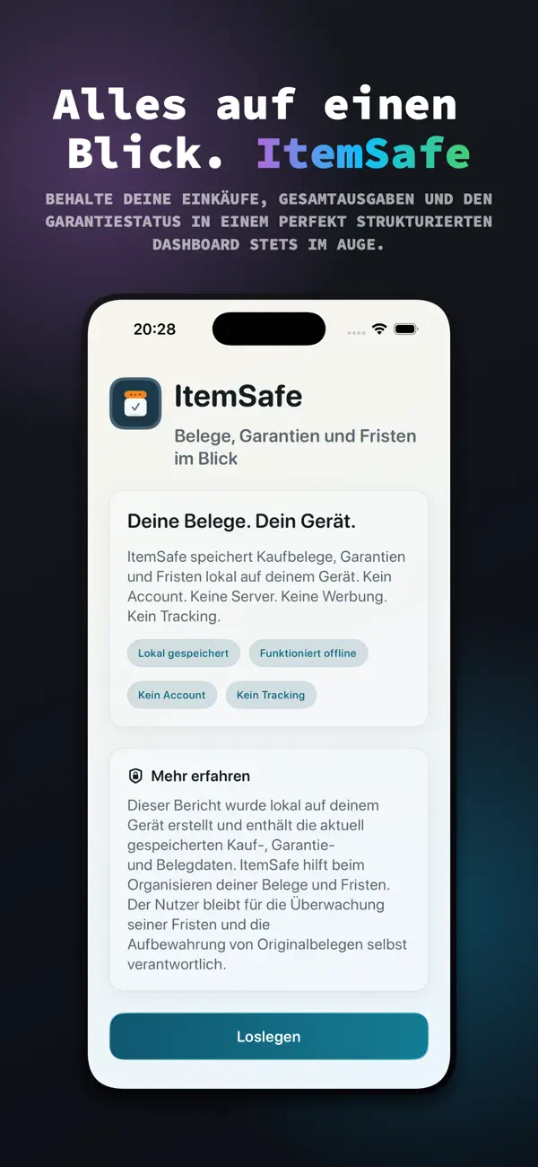 Screenshot #1 pour ItemSafe