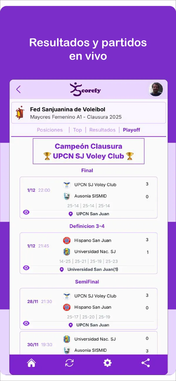 Screenshot #1 pour Scorefy Live: Deportes en vivo
