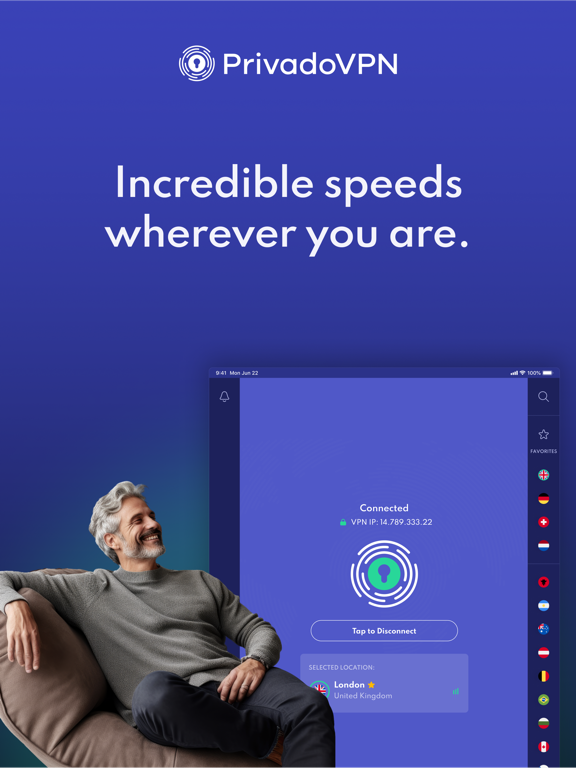 PrivadoVPN Fast VPN and Proxy iPad screenshot 4 - Utilities app