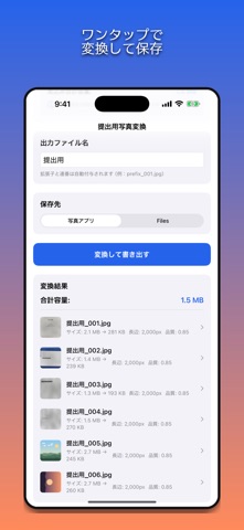 提出用写真変換 screenshot
