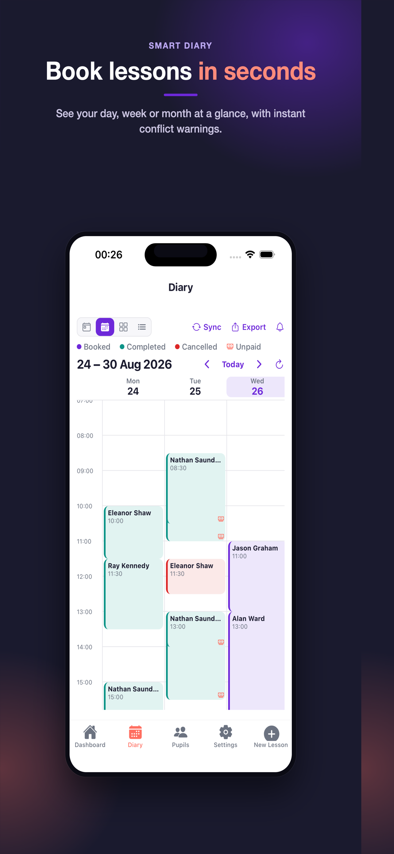 Lesson Diary Solo screenshot 2