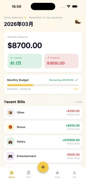 OtterBudget iPhone screenshot 1