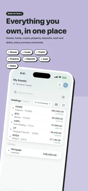 Net Worth Tracker: WorthTrail screenshot 4
