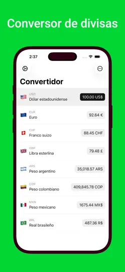 Captura de pantalla de Conversor Moneda - Cashmate en iPhone 1