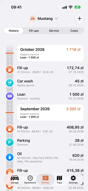 Motorly: Car Cost Tracker screenshot 2