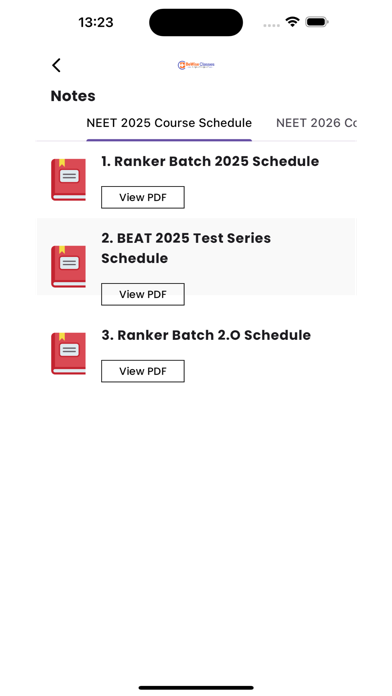 BeWise Classes App Screenshot