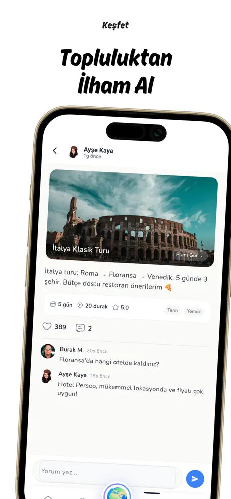 Next Trip keşfet akışı ekranı