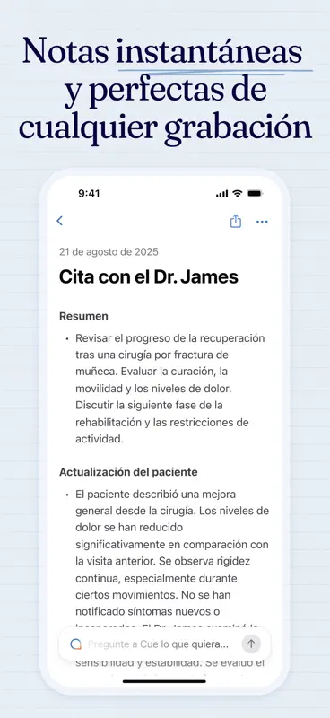 Cue: AI Note Taker & Recorder screenshot 2 of 8