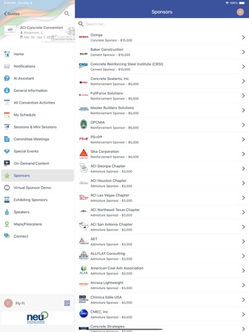 ACI Convention iPad screenshot
