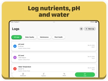 Hydrofy: Hydroponic Plant Care iPad screenshot