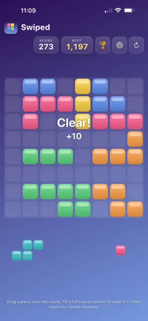 Swiped Block Puzzle screenshot 2