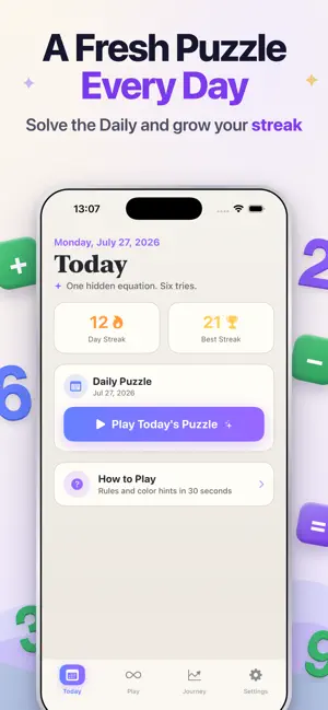 Nerdle: Daily Mathler Puzzle screenshot 2