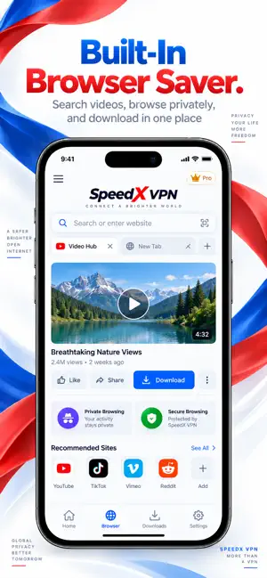 SpeedX: VPN & Media Saver screenshot 4