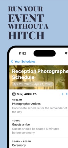 Wedding Event Timeline Planner iPhone screenshot