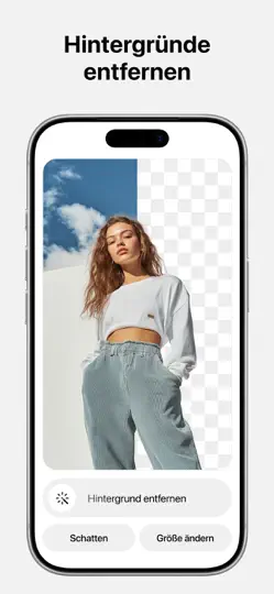 Screenshot von Pixelcut AI Photo Editor auf dem iPhone 2