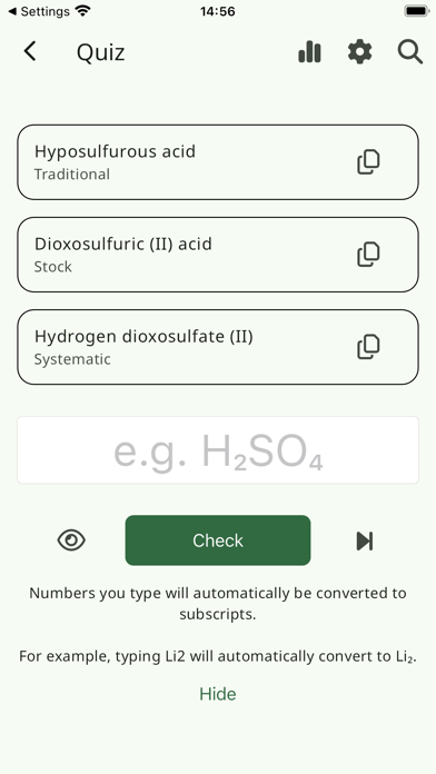 Chemistry Nomenclature Formula Screenshot