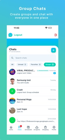 Logout screenshot