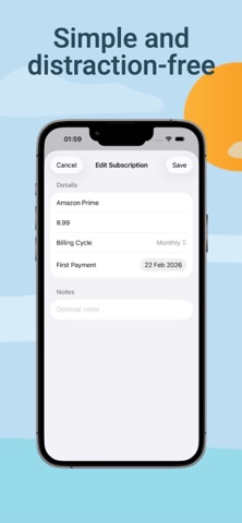 SubTrackr: Subscription screenshot