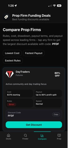 Prop Firm Deal Finder screenshot