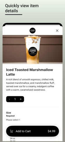 UNITED COFFEE CLUB iPhone screenshot