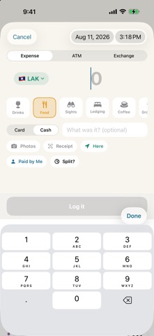 Souvenir: Travel Expenses iPhone screenshot