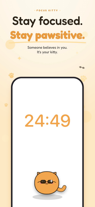 Focus Kitty: Pomodoro Timer Screenshot 1 of 6