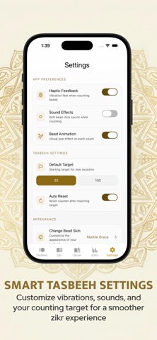 Tasbeeh counter - Noor Tasbeeh iPhone screenshot