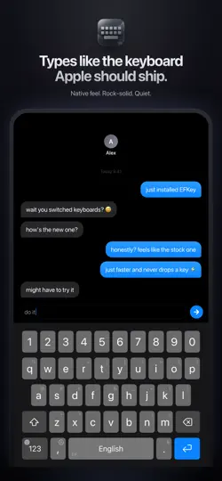 Captura de pantalla de EFKey – Swipe Keyboard en iPhone 1