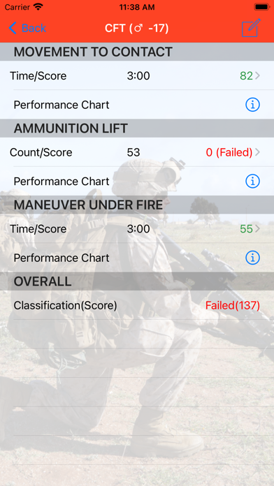 Fitness Calc for Marines Screenshot
