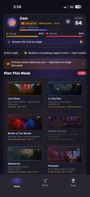 Headliner - Band Sim screenshot 1