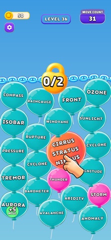 Balloon Word Jam iPhone screenshot
