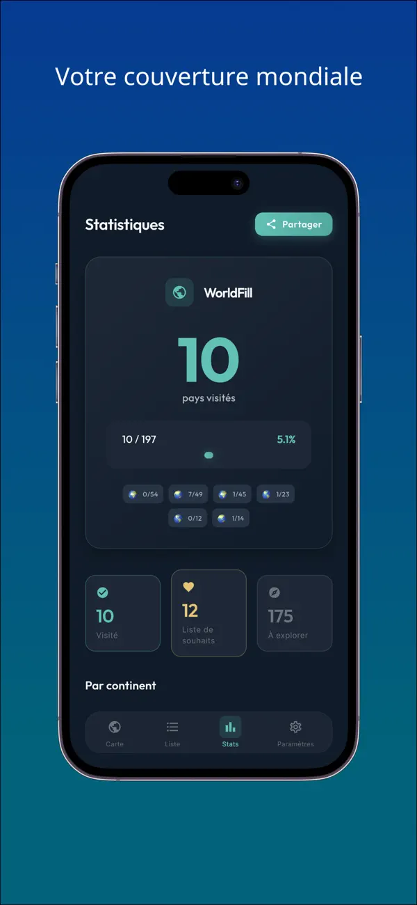 Screenshot #3 pour WorldFill - Carte de voyage