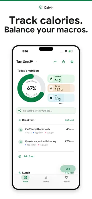 Simple Calorie Tracker: Calvin screenshot 1