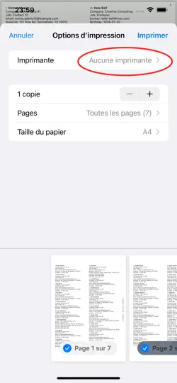 Capture d'écran de Imprimer Contact sur iPhone 3