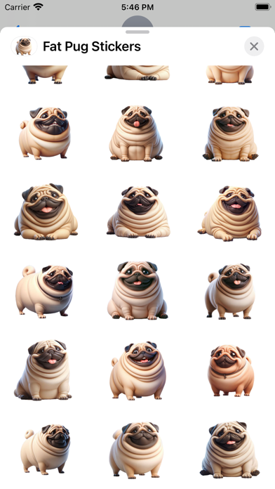 Screenshot 3 of Fat Pug Stickers App