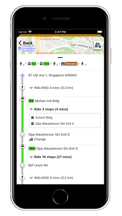 Transport SG - BUS Timing-MRT Screenshot