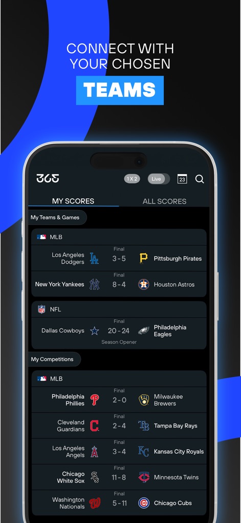 365Scores: Live Sports Scores - Personalized Scoreboard Hub