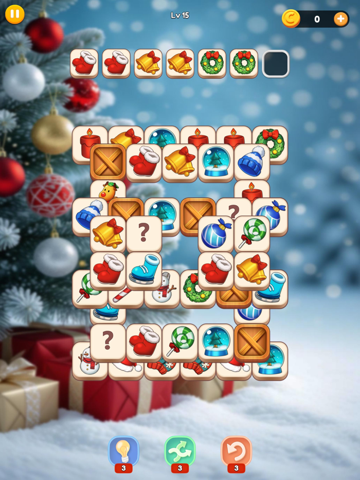 Christmas Mahjong Tiles Clear