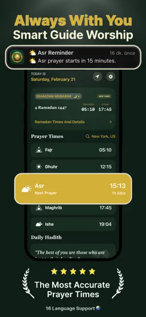 Noor: Islamic Prayer & Qibla screenshot 1