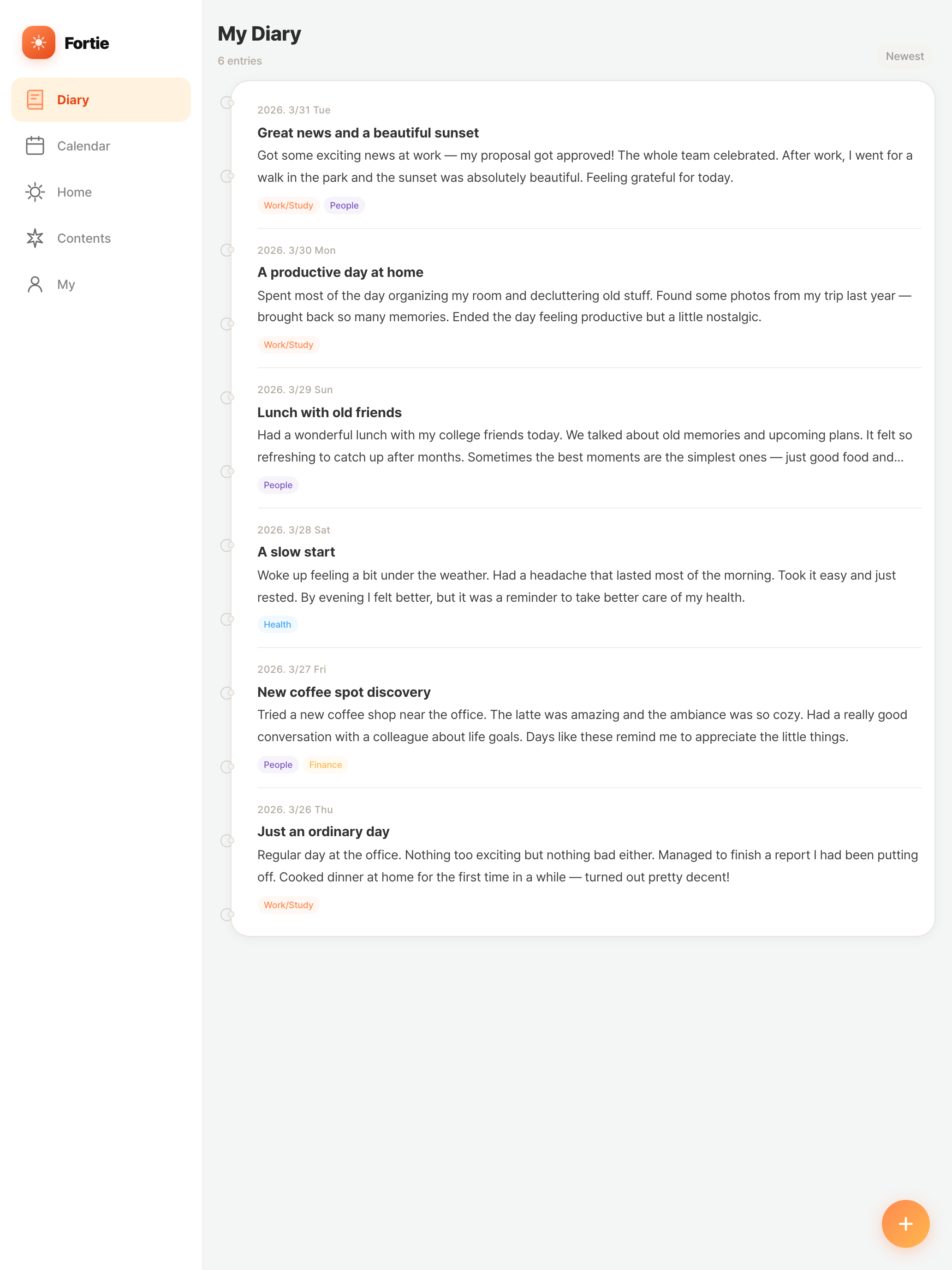 Fortie - Daily Journal