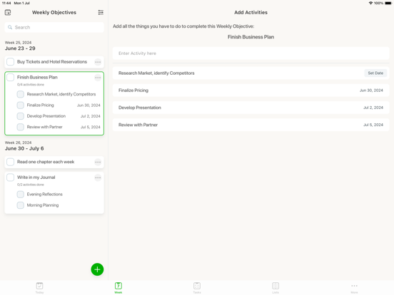 Productivity - Daily Planner iPad screenshot 7 - Productivity app