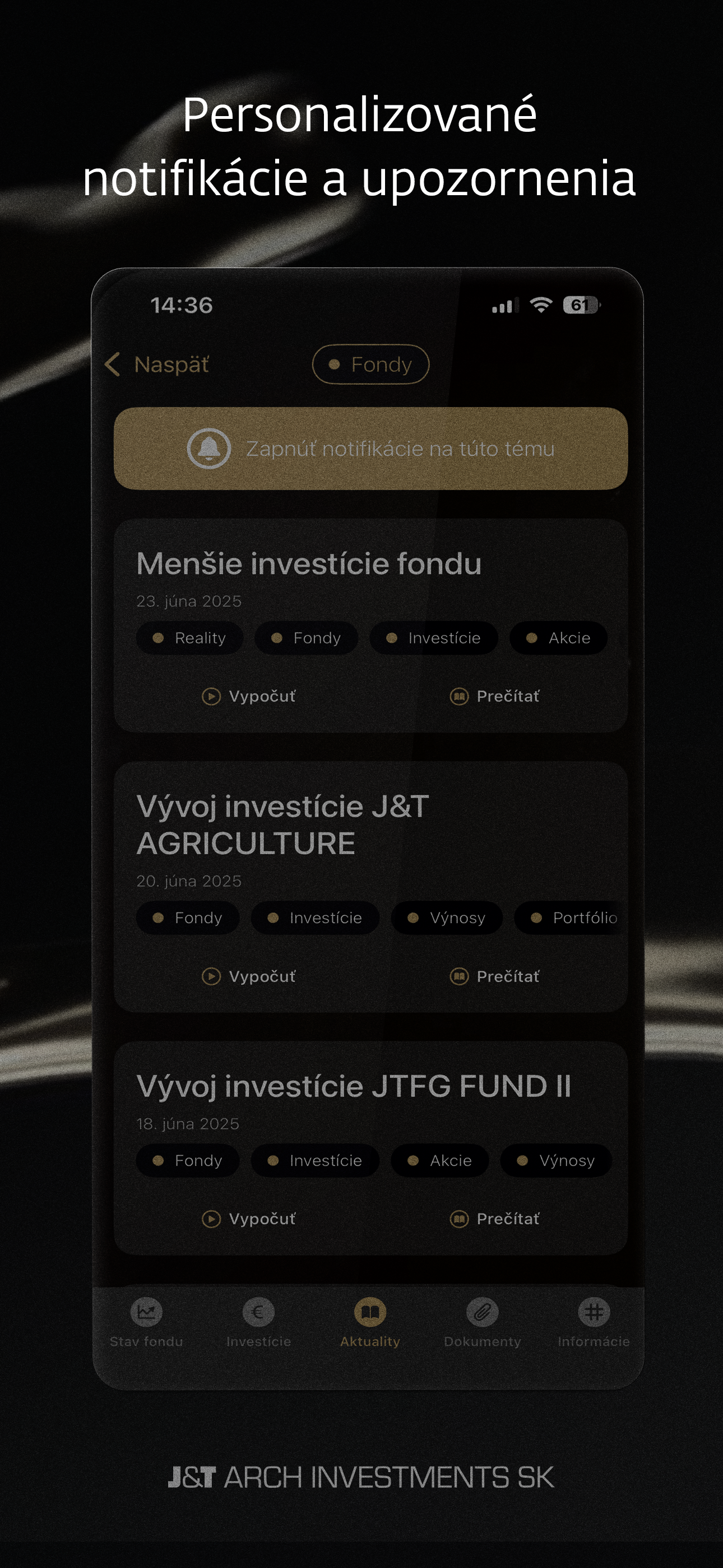 J&T ARCH INVESTMENTS SK